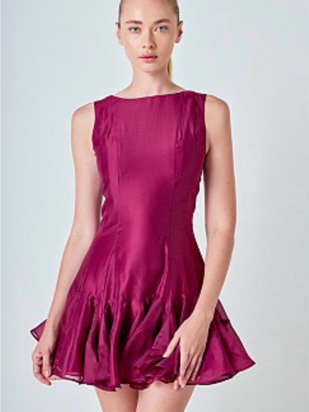 Endless Rose Sleeveless Midi Dress in Burgundy